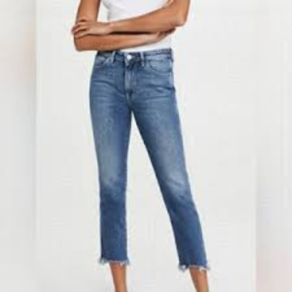 3X1 NYC 5 Pocket Zip Up Raw Hem Jeans Size 27